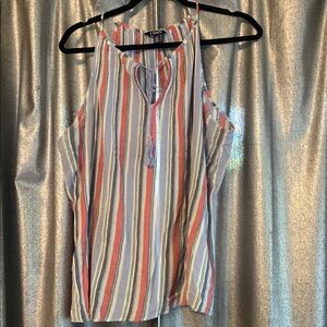 Chaps Blue and Pink Sleeveless Tank Top